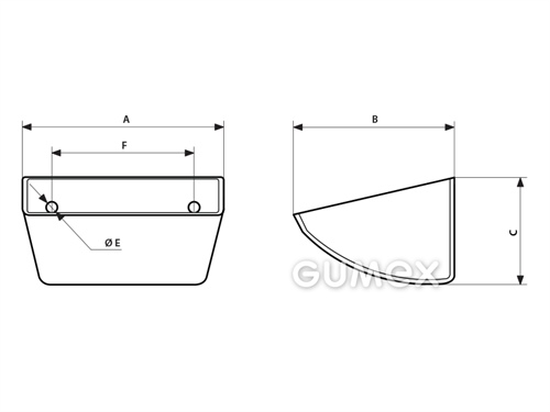 Elevatorbecher gepresst S flach, 100-90/4mm, A-109, B-90, C-62, E-8,5, F-50/2, 0,23dm3, PE, 